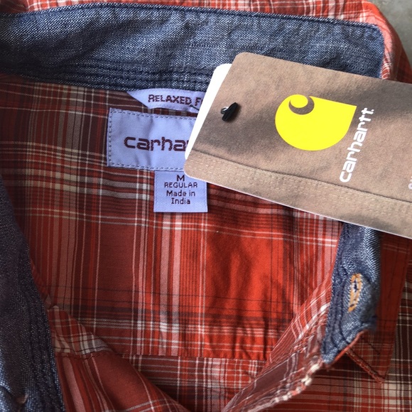 🆕Carhartt Short Sleeve Snap Down Relaxed Fit Shirt Men's ~ Size Medium - Picture 4 of 6